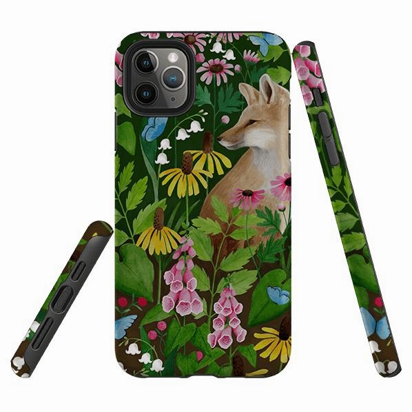 Rugged Surface Build iPhone Tough Case - Fox And Foxgloves By Bex Parkin