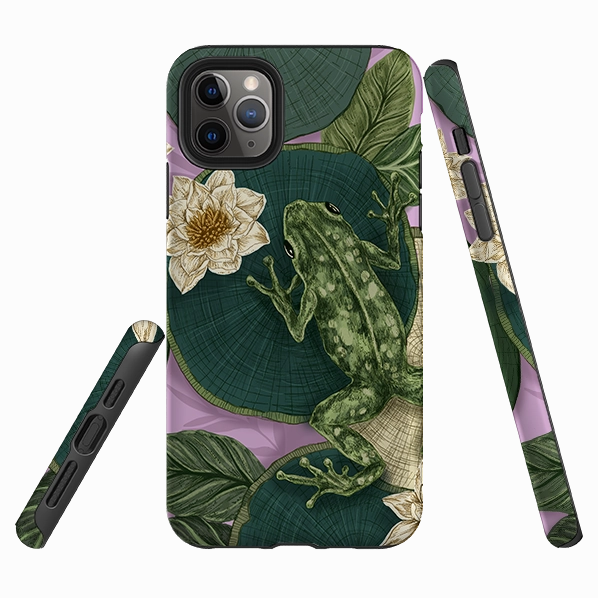 Minimalist Aesthetic Transparent Look iPhone Tough Case - Frog By Jade Mosinski