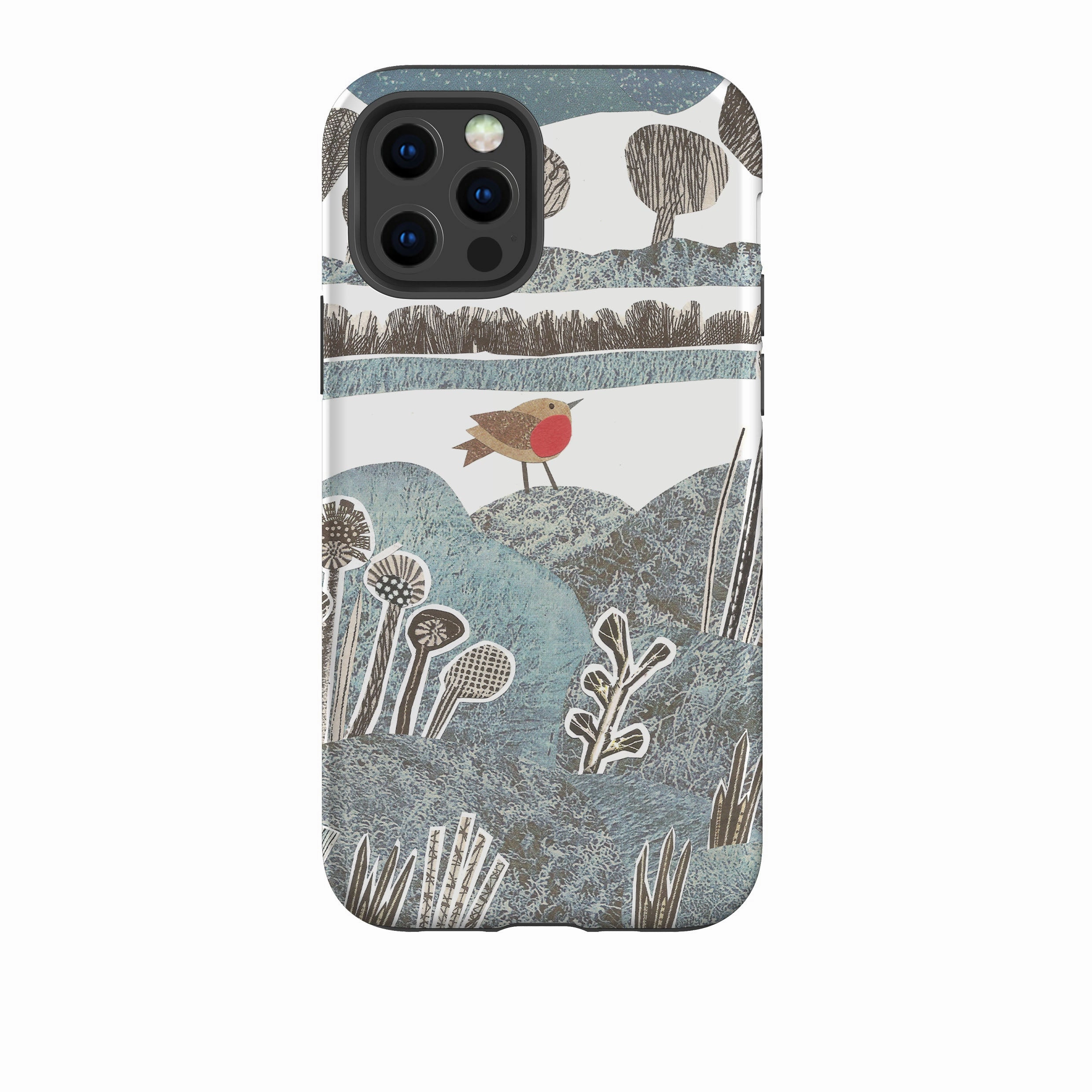 Durable Texture Finish Minimal Aesthetic Touch iPhone Tough Case - Frost Robin By Jane Robbins