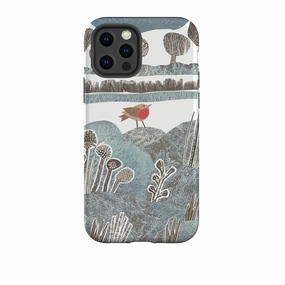 Durable Texture Finish Minimal Aesthetic Touch iPhone Tough Case - Frost Robin By Jane Robbins