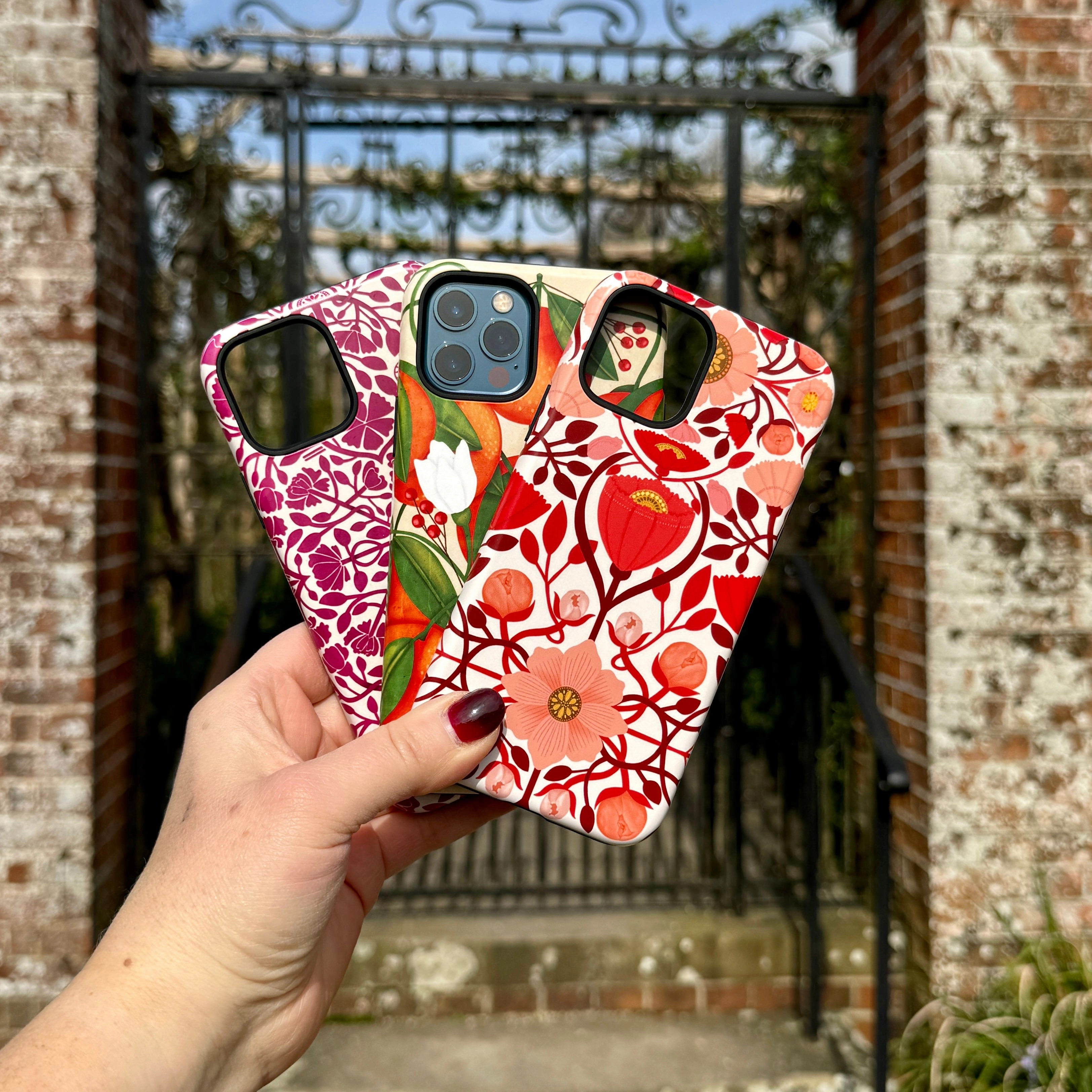 Luxury Texture Comfort Grip iPhone Tough Case - Full Bloom By Nina Pace