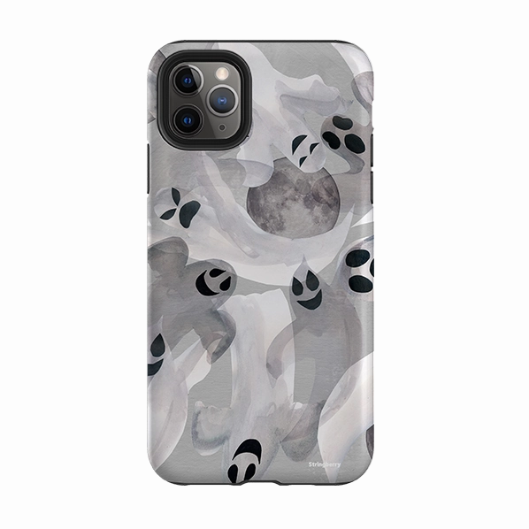 iPhone Tough Case - Ghosts and Moons By Tracey English Minimal Edge Design clean design