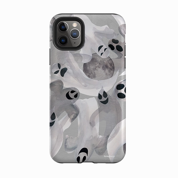 Comfort Design Layer Textured Detail iPhone Tough Case - Ghosts and Moons By Tracey English