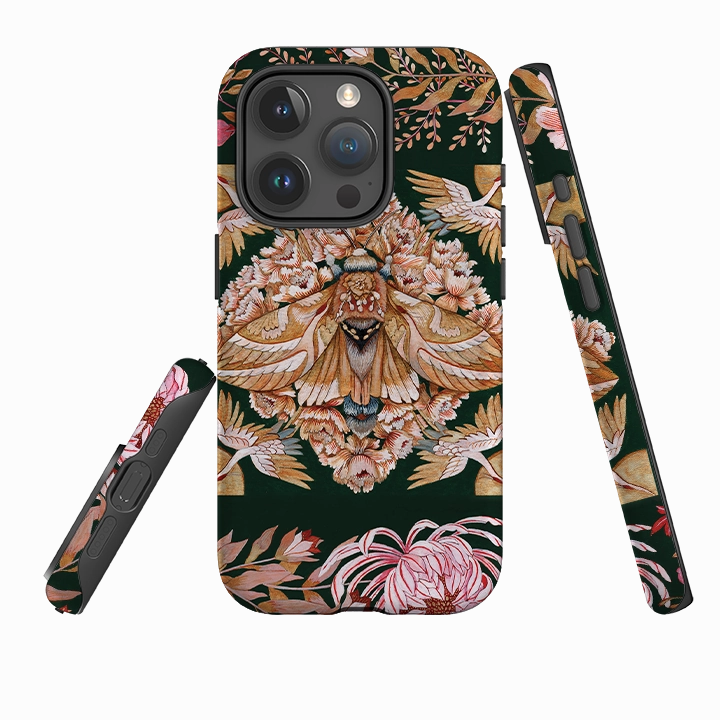 Creative Design Lightweight Build iPhone Tough Case - Golden Moth By Maria Matos