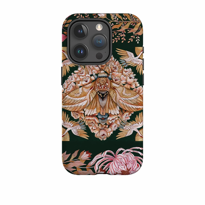 Refined Finish iPhone Tough Case - Golden Moth By Maria Matos