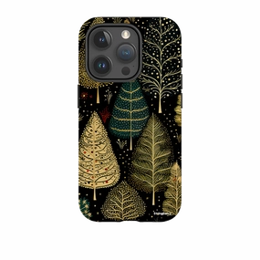 Smooth Texture Modern Texture Build iPhone Tough Case - Golden Xmas Trees
