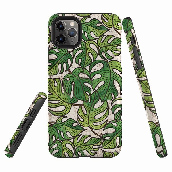 iPhone Tough Case - Green Floral 1 By Amelia Bowman Elegant Shield Minimal Edge