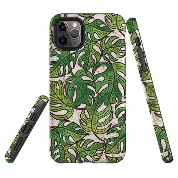 Scratch Guard iPhone Tough Case - Green Floral 1 By Amelia Bowman