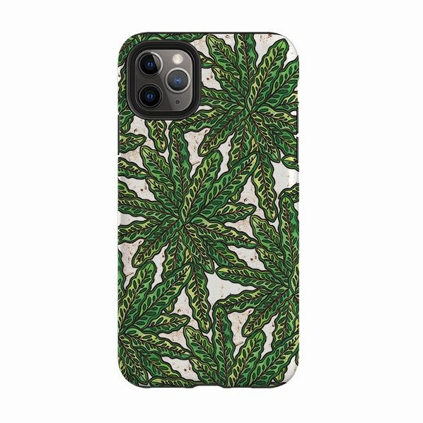 Travel Friendly iPhone Tough Case - Green Floral By Amelia Bowman