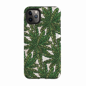 Travel Friendly iPhone Tough Case - Green Floral By Amelia Bowman