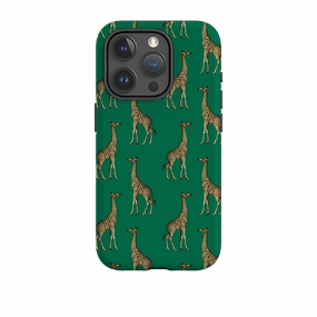 Gloss Surface Layer Trendy Accessory iPhone Tough Case - Green Giraffe