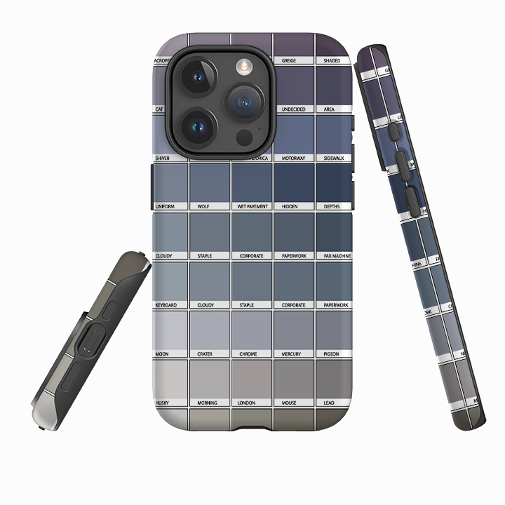 Edge Protection Hybrid Frame iPhone Tough Case - Grey Chromology By Kitty Joseph