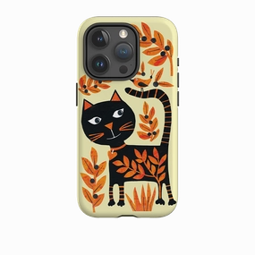 iPhone Tough Case - Halloween Folk Cat By Tracey English Elegant Edge