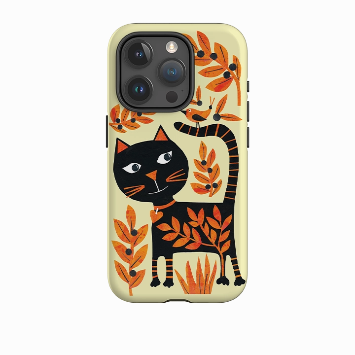iPhone Tough Case - Halloween Folk Cat By Tracey English Elegant Edge