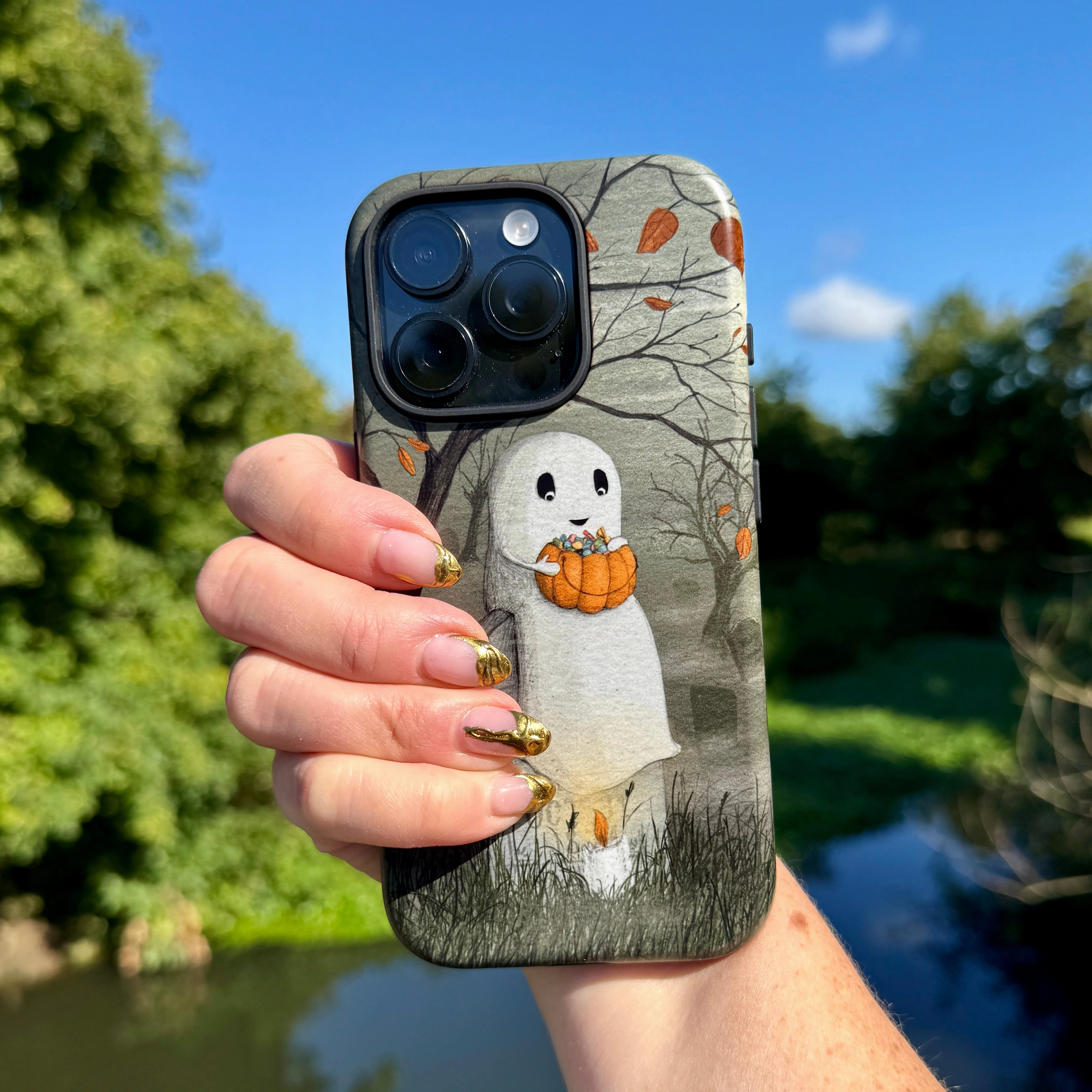 Classic Texture Durable Quality iPhone Tough Case - Halloween Ghost By Maja Lindberg