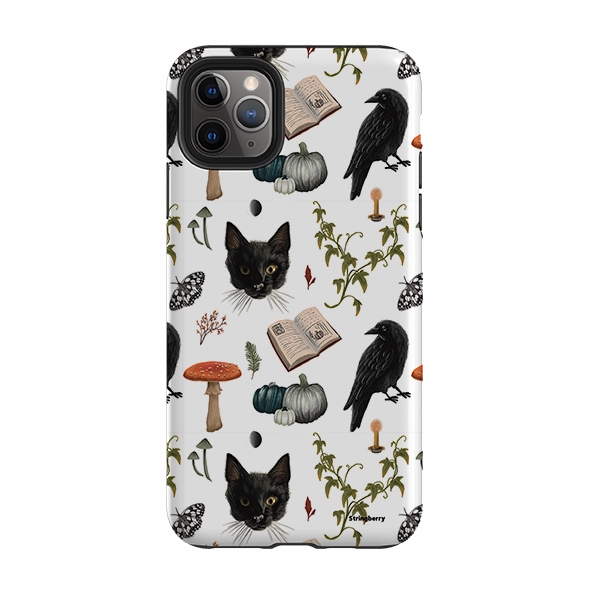 Compact Shape Rugged Frame Design iPhone Tough Case - Halloween Pattern II By Anna Stead