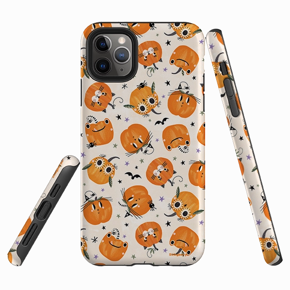 iPhone Tough Case - Halloween Pumpkin Light By Ali Brookes Minimal Pattern