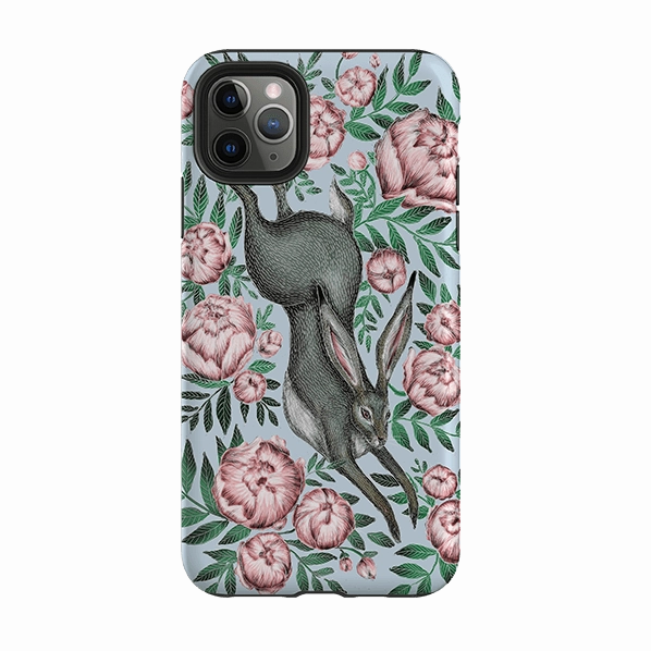 Soft touch layer iPhone Tough Case - Hare And Peonies By Catherine Rowe