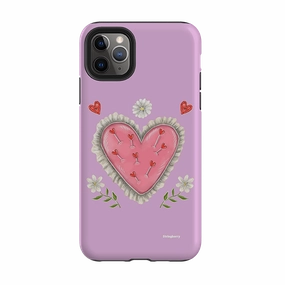 iPhone Tough Case - Heart Pin Cushion By Catherine Rowe Slim Shell Subtle Touch Stylish Finish Texture