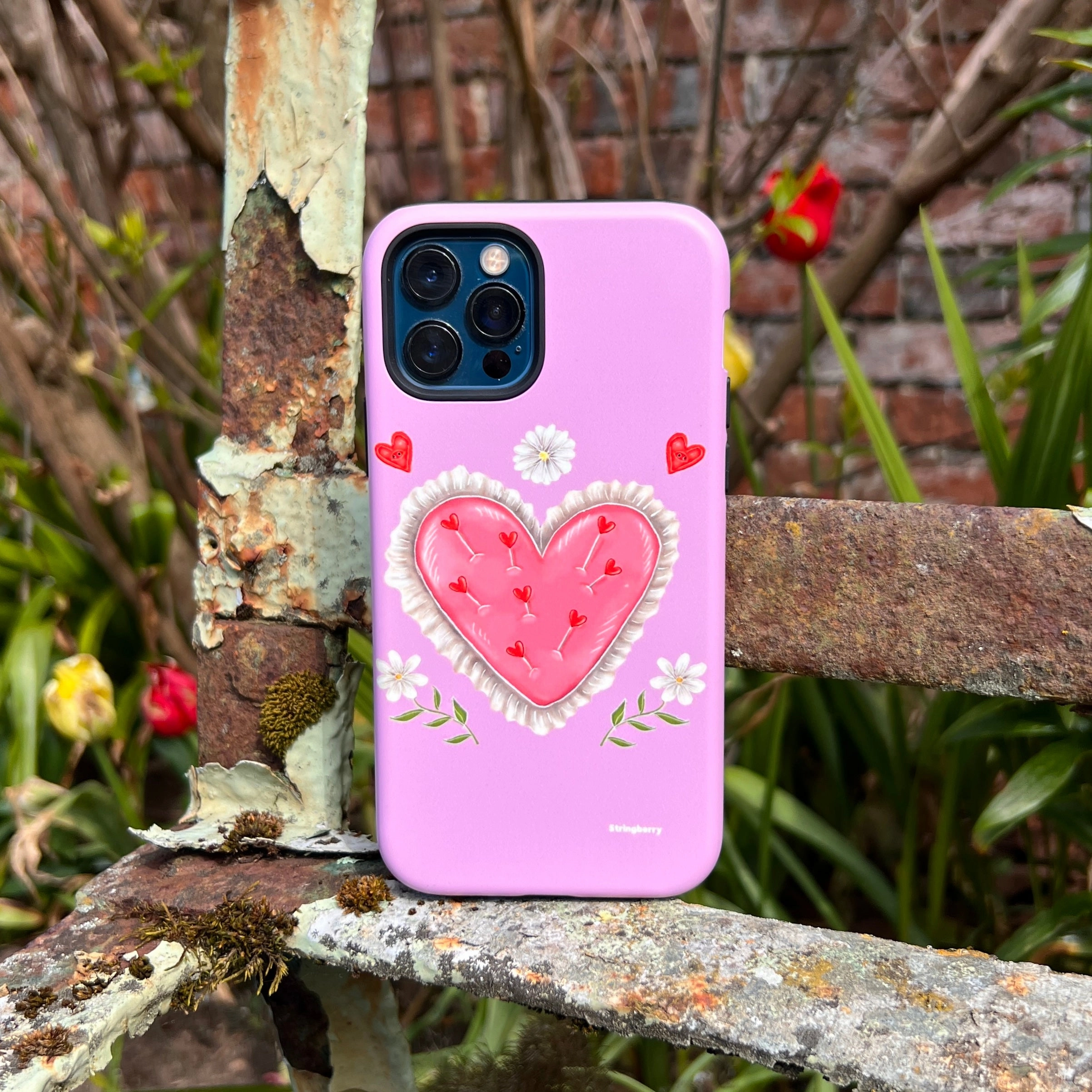 iPhone Tough Case - Heart Pin Cushion By Catherine Rowe Slim Shell Elegant Design Layer