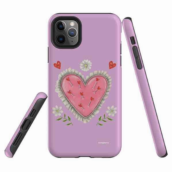 Student Friendly Minimalist Aesthetic iPhone Tough Case - Heart Pin Cushion By Catherine Rowe Slim Shell