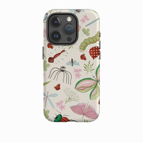 Durable Material Protective Structure iPhone Tough Case - Insects Pattern By Maja Lindberg