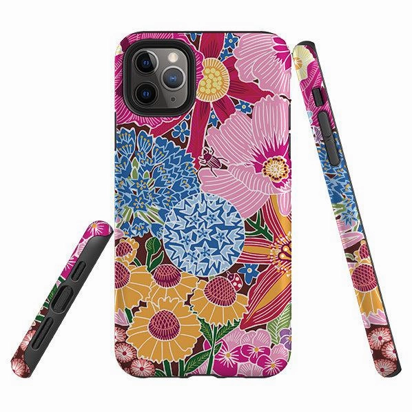 dust protection iPhone Tough Case - Jigsaw Floral 2 By Kate Heiss