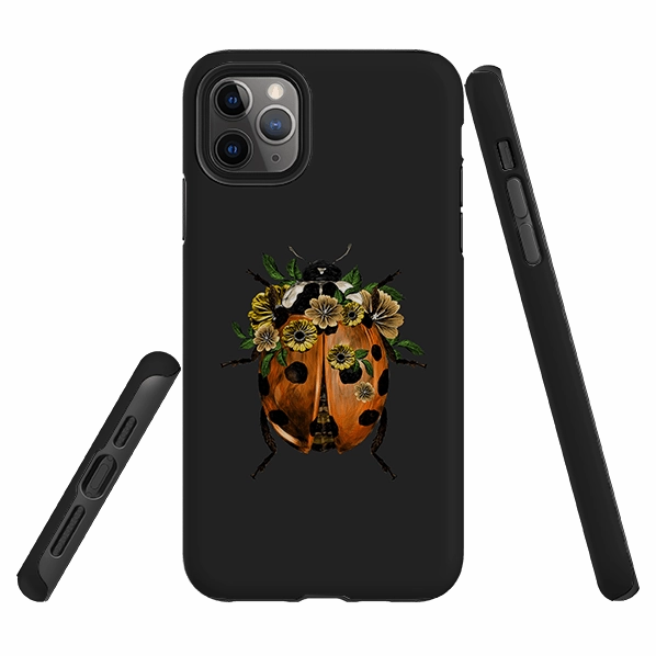 iPhone Tough Case - Ladybug Dark Comfort Grip Durable Detail