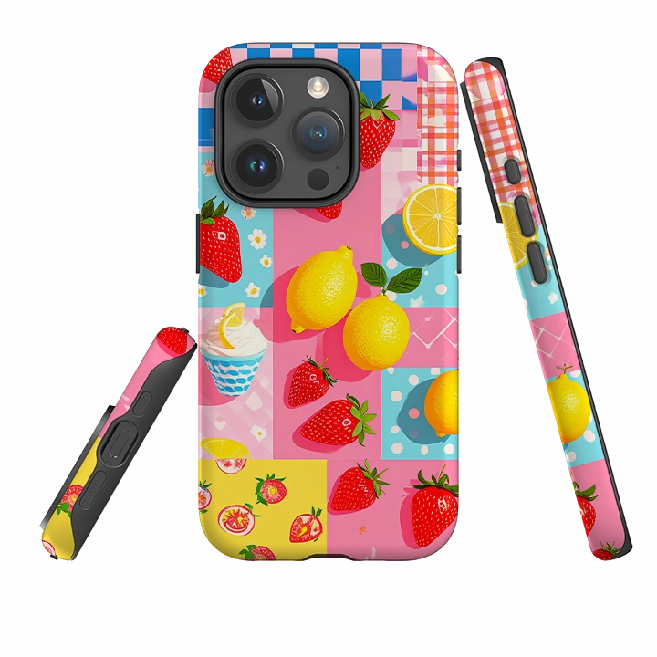 iPhone Tough Case - Lemon Strawberry Ice Cream Flexible Touch