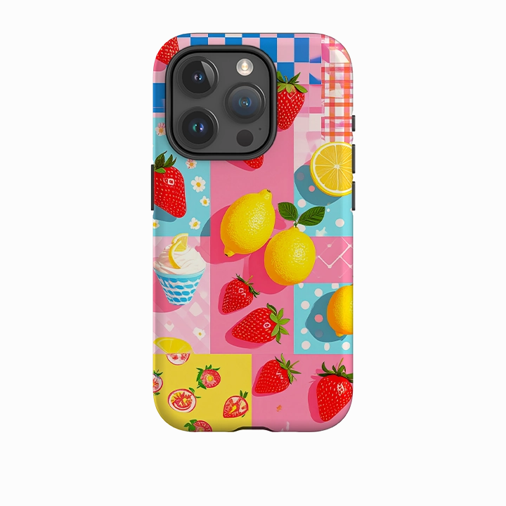 iPhone Tough Case - Lemon Strawberry Ice Cream Non Slip