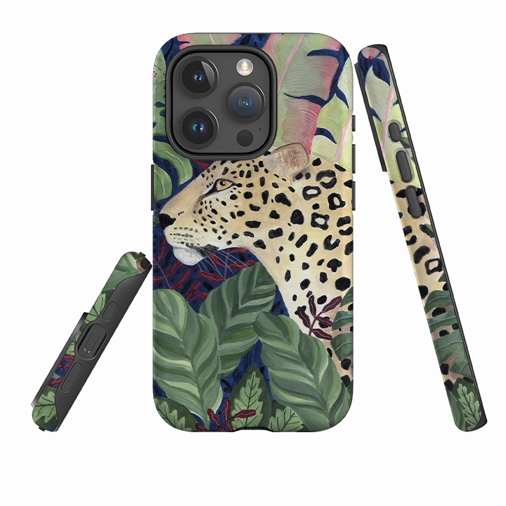 Minimal Texture Minimal Feature iPhone Tough Case - Leopard In Leaves By Bex Parkin