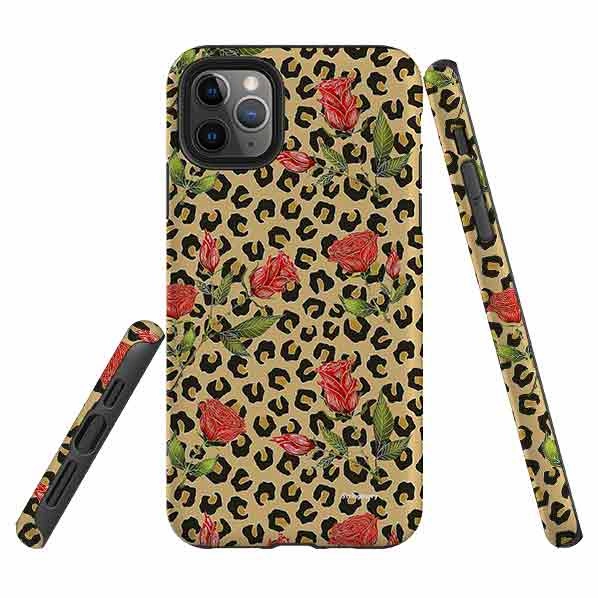 Stylish Detailing iPhone Tough Case - Leopard Print Rose Pattern By Catherine Rowe