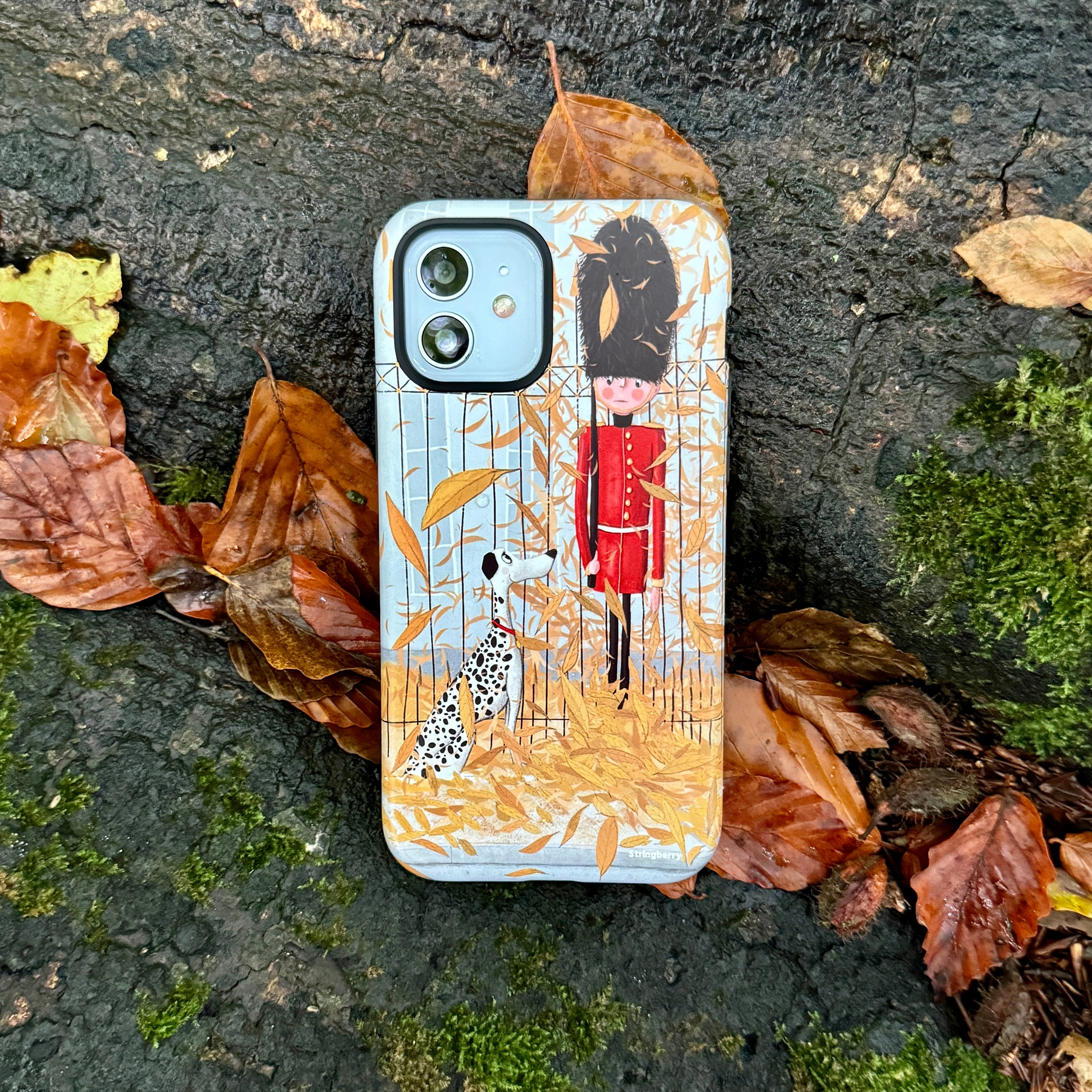 Perfect Fit Student Friendly iPhone Tough Case - London In Leaves By Maja Lindberg