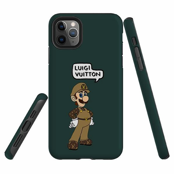 Luxury Coating Gloss Surface Layer iPhone Tough Case - Luigi Vuitton Forest Green By Angelica Hicks