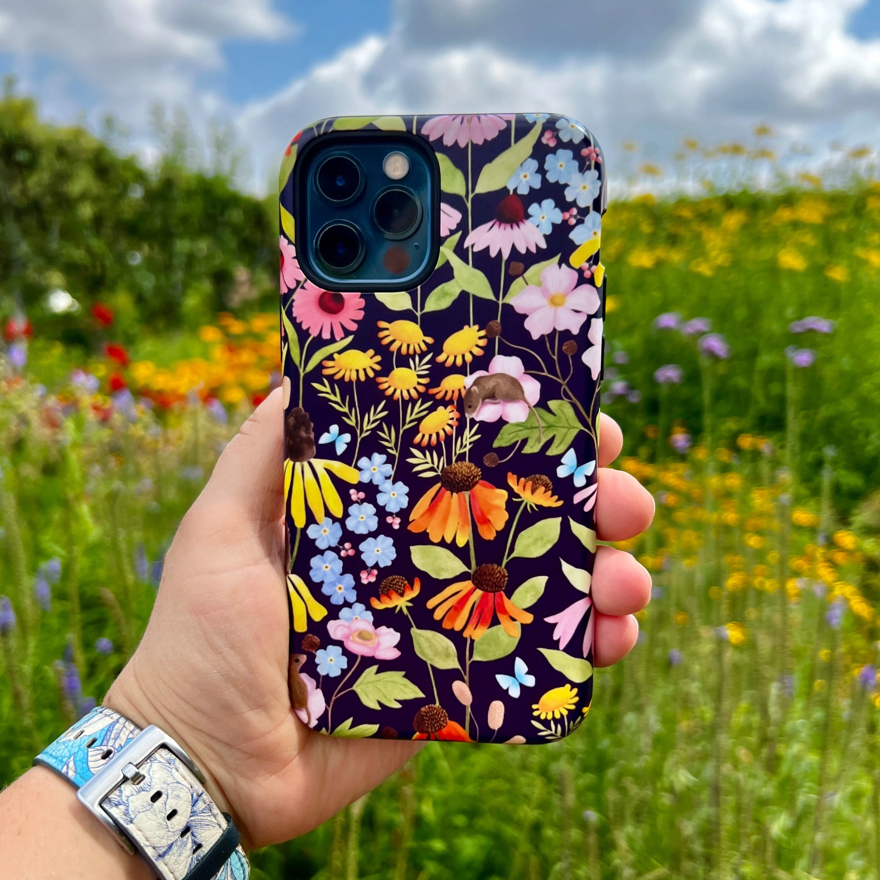 iPhone Tough Case - Mice And Wildflowers By Bex Parkin Clear Pattern
