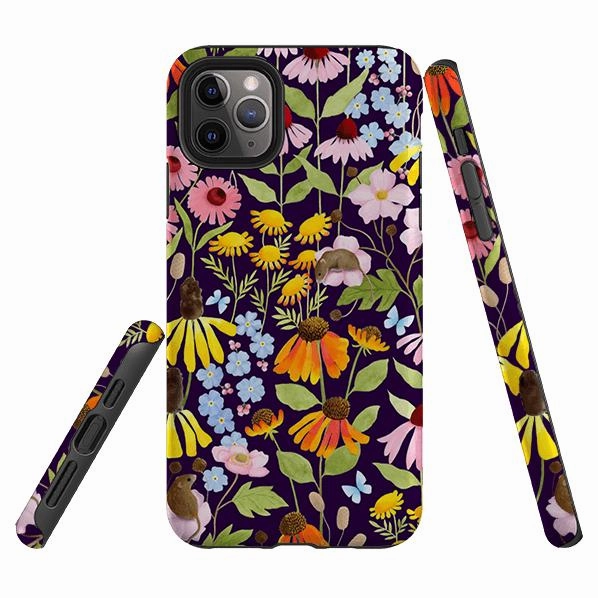 iPhone Tough Case - Mice And Wildflowers By Bex Parkin Modern Texture Build Vivid Texture