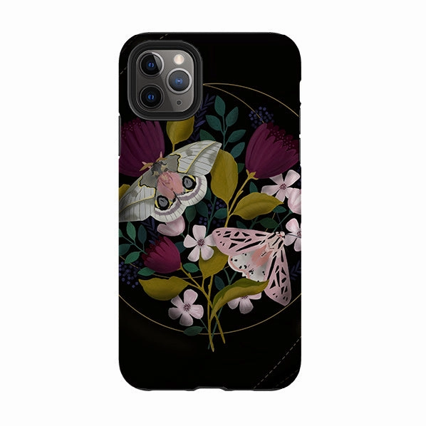 Soft Look Texture iPhone Tough Case - Moon Moths By Bex Parkin