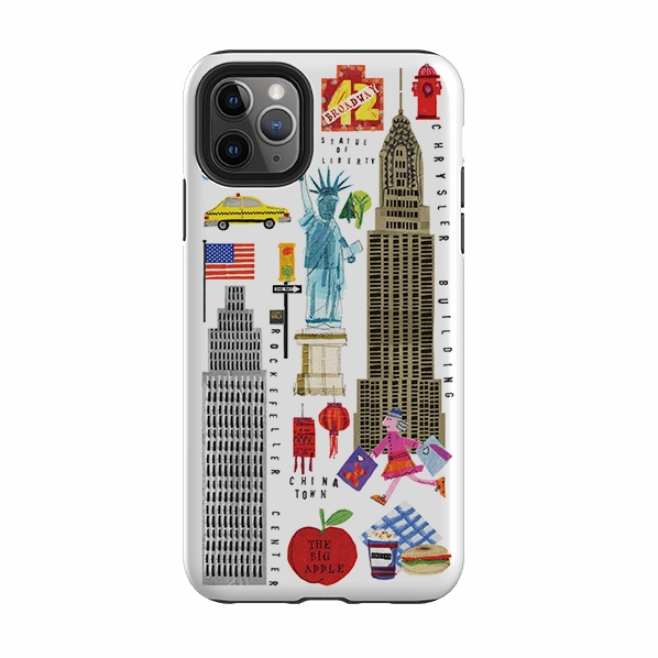 Soft Grip Layer iPhone Tough Case - New York Icons By Tracey English