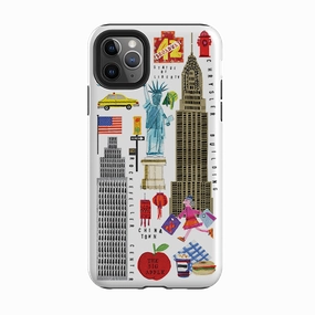 iPhone Tough Case - New York Icons By Tracey English Strong Corners Clear Design