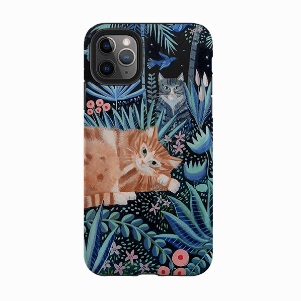 iPhone Tough Case - Night Cats By Mary Stubberfield Soft Grip Finish Soft Interior