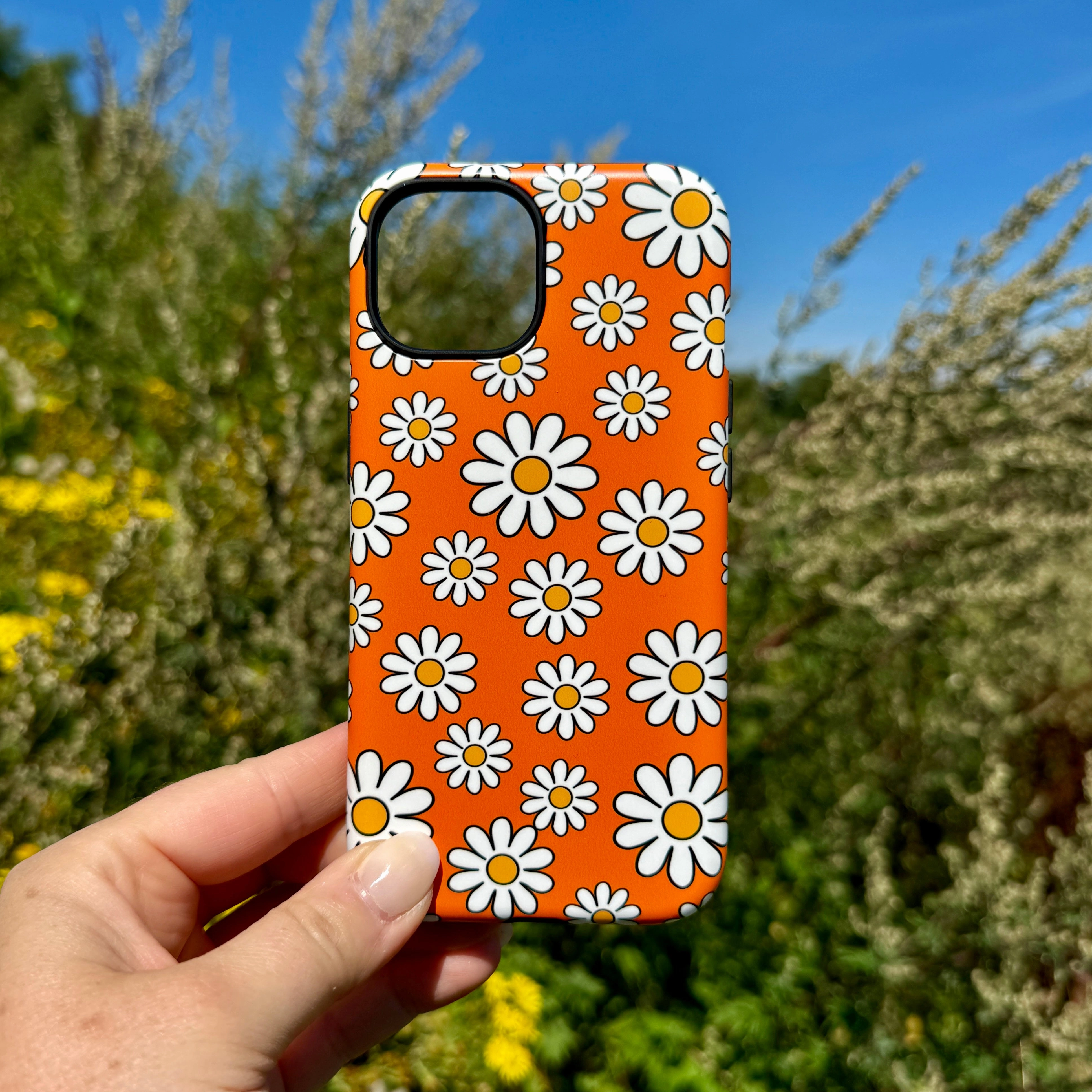 Pocket Size iPhone Tough Case - Orange Daisies