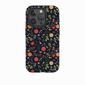 Modern Pattern Layer iPhone Tough Case - Oranges and Candy Canes II