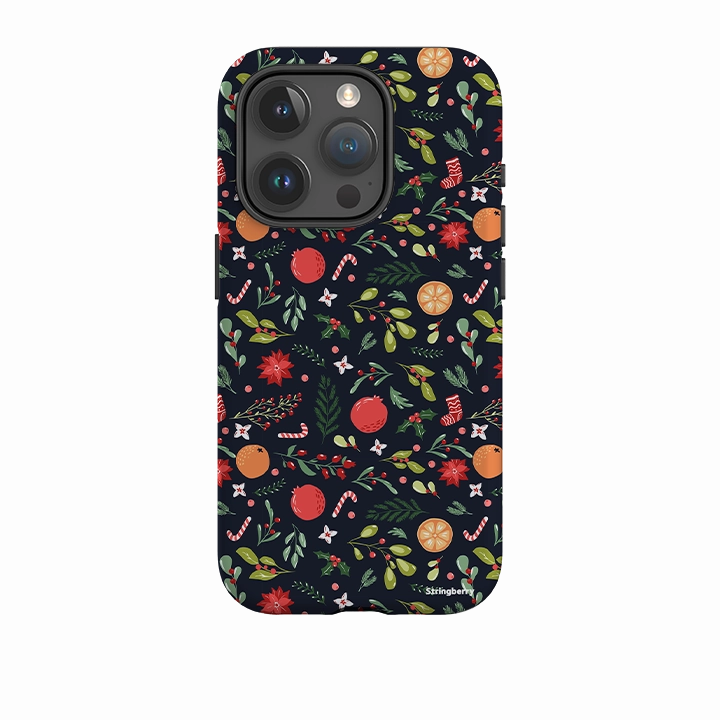 iPhone Tough Case - Oranges and Candy Canes II Travel Essential