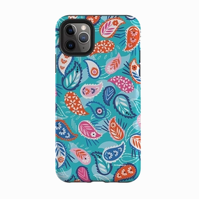 Student Friendly Luxury Layer Texture iPhone Tough Case - Paisley Blue By Ali Brookes