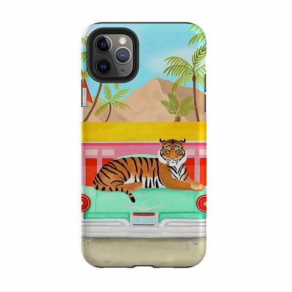 iPhone Tough Case - Palm Motel Tiger By Bex Parkin Hybrid Shield