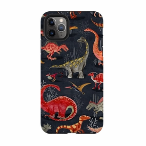 iPhone Tough Case - Parisian Dinosaurs By Katherine Quinn Durable Material Travel Ready