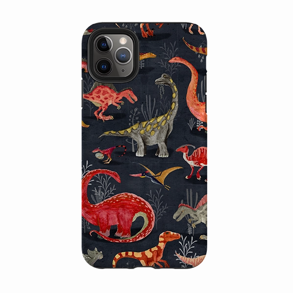 Daily Essential Hard Shell iPhone Tough Case - Parisian Dinosaurs By Katherine Quinn