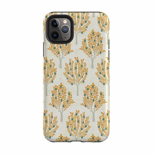 Anti glare iPhone Tough Case - Pear Trees Cream By Katherine Quinn
