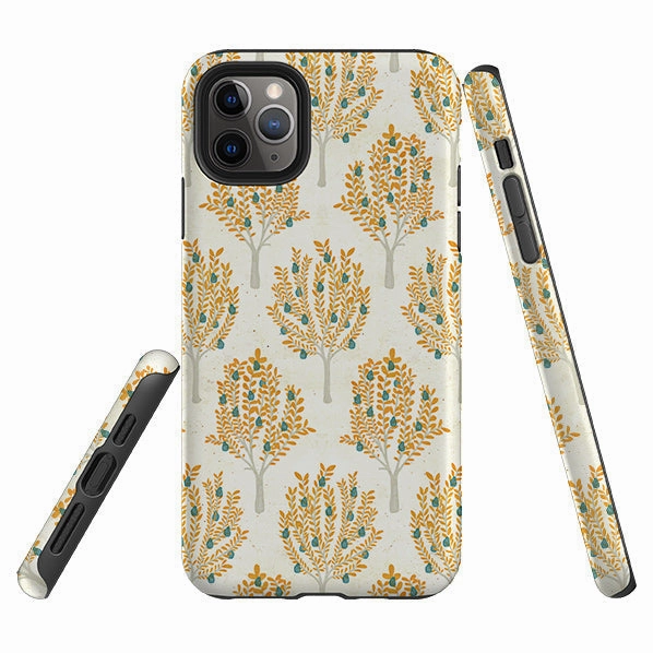 Stylish grip iPhone Tough Case - Pear Trees Cream By Katherine Quinn