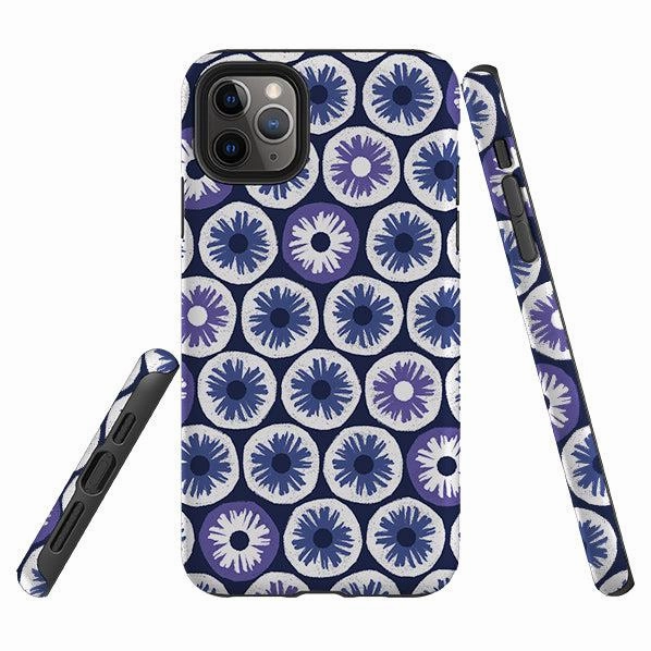 Enhanced Comfort iPhone Tough Case - Penny Flowers Blue By Ali Brookes
